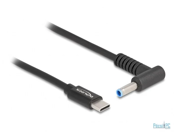 DeLock Laptop Charging Cable USB Type-C male to HP 4.5 x 3.0 mm male Black