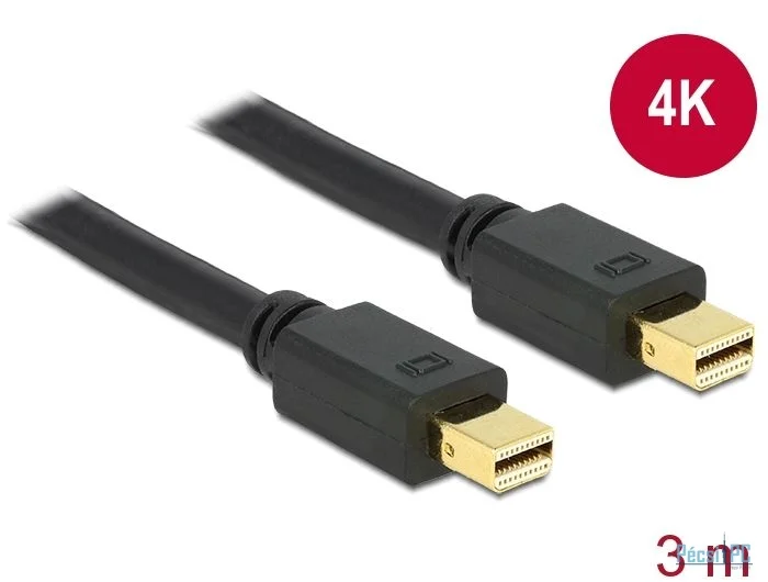 DeLock Mini DisplayPort 1.2 male > Mini DisplayPort male 4K 60 Hz 3.0m Cable Black
