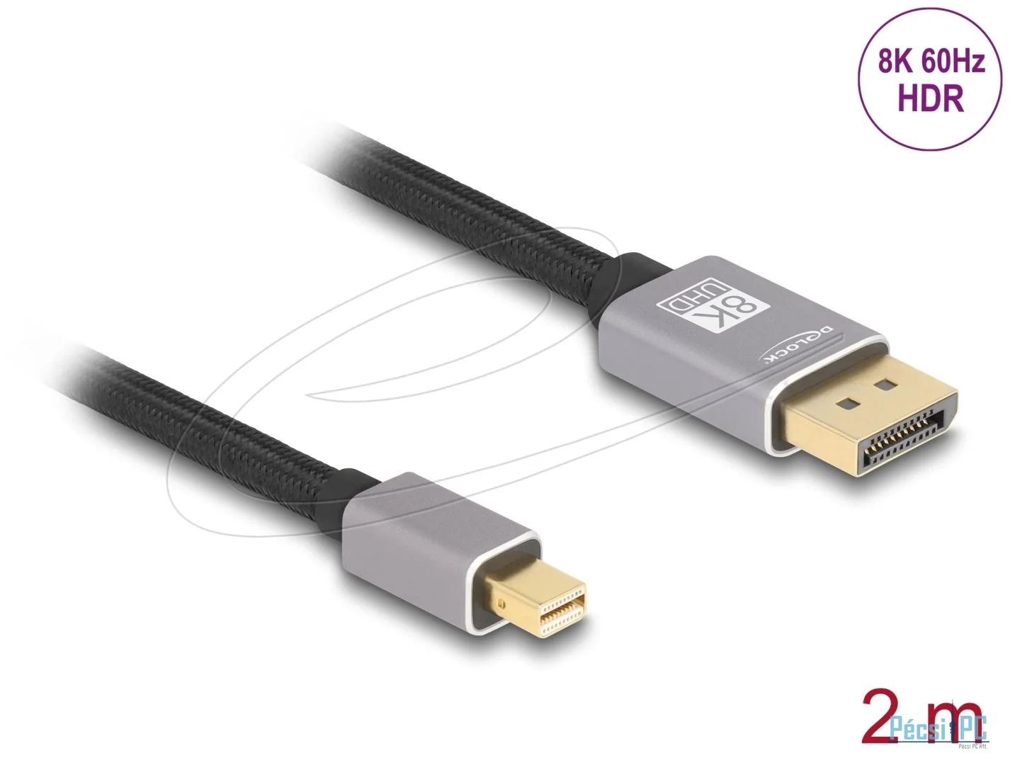 DeLock Mini DisplayPort to DisplayPort 8K cable 2m Grey
