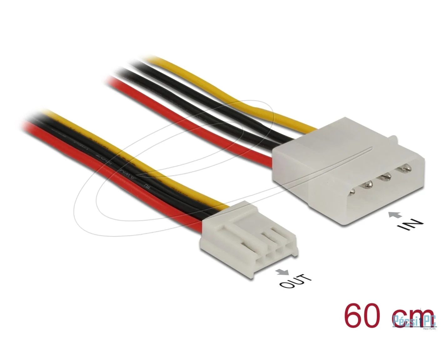 DeLock Power Cable 4 pin male > 4 pin floppy female 60cm