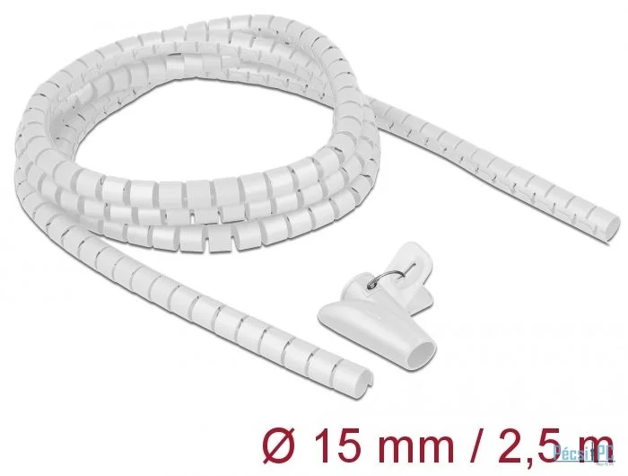 DeLock Spiral Hose with Pull-in Tool 2.5mx15mm White