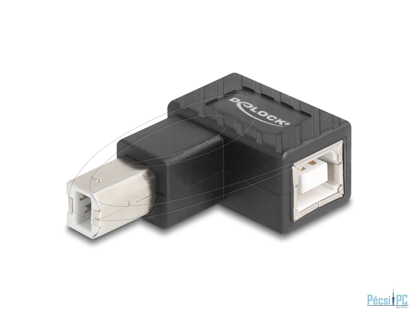 DeLock USB 2.0 adapter USB Type-B male to USB Type-B female 90° angled upwards Black