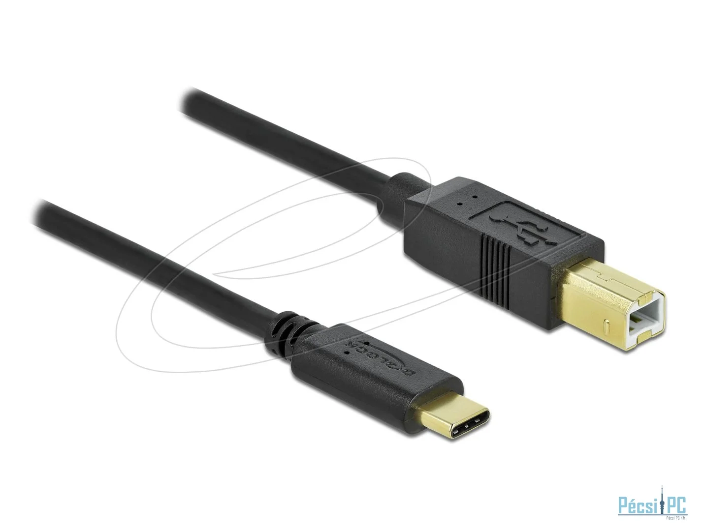 DeLock USB 2.0 cable Type-C to Type-B 4m Black