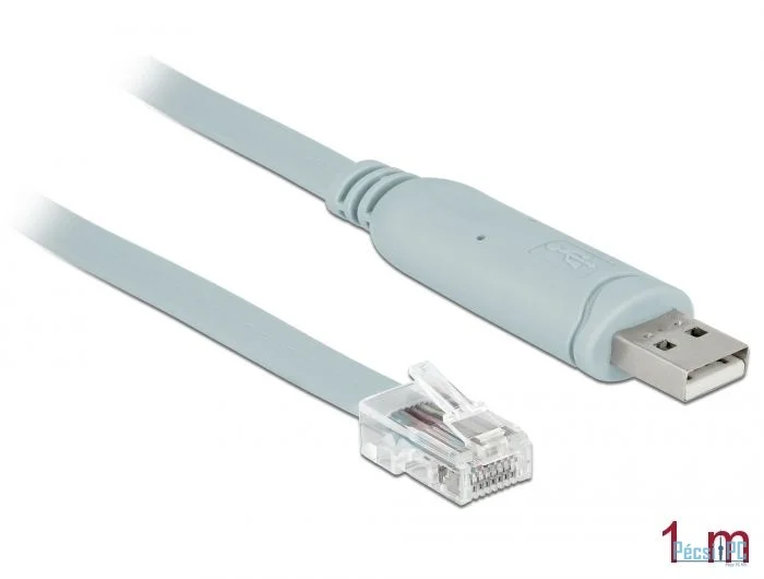 DeLock USB 2.0 Type-A male > 1 x Serial RS-232 RJ45 male 1m grey