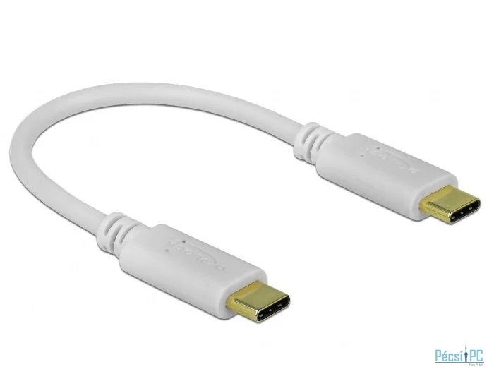 DeLock USB Type-C Charging Cable 15cm PD100 W with E-Marker White