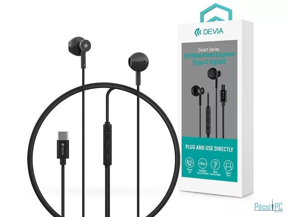 Devia ST108790 Smart Series M2 Metal In-Ear Headset Black