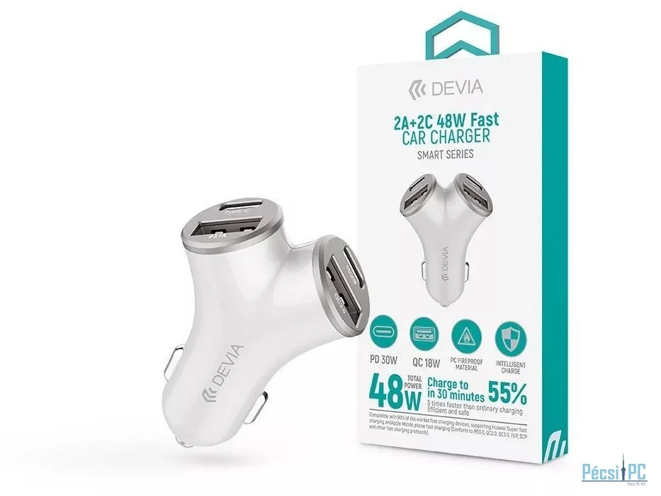 Devia ST112537 Smart Series 48W PD+QC Silver