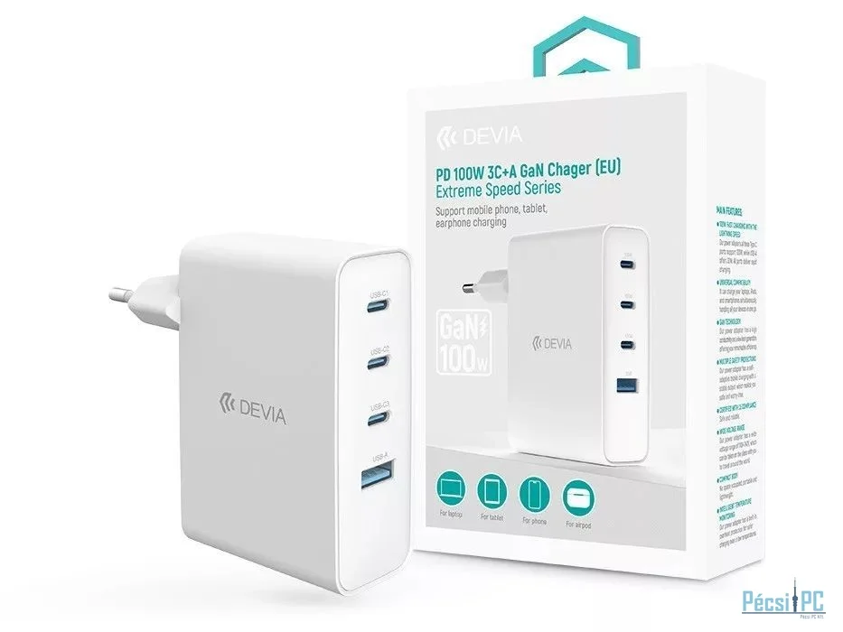 Devia ST121430 Extreme Speed Series 100W GaN PD Adapter White