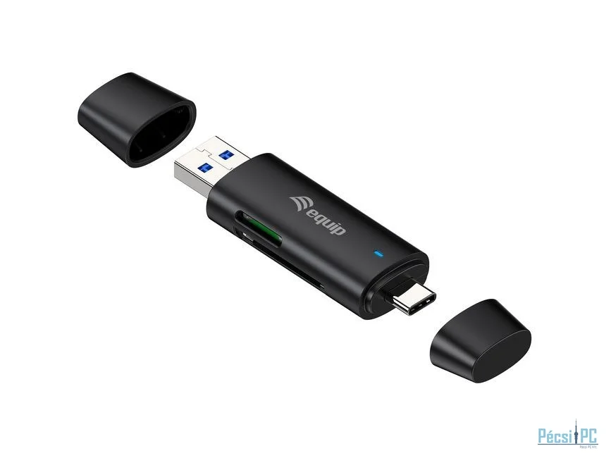 EQuip Dual Connector Card Reader Black