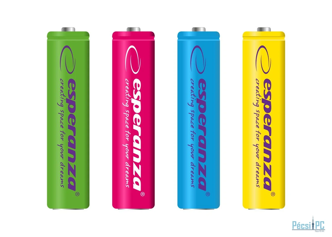 Esperanza 1000mAh AAA Ni-MH akkumulátor 4db/csomag Mix of Color