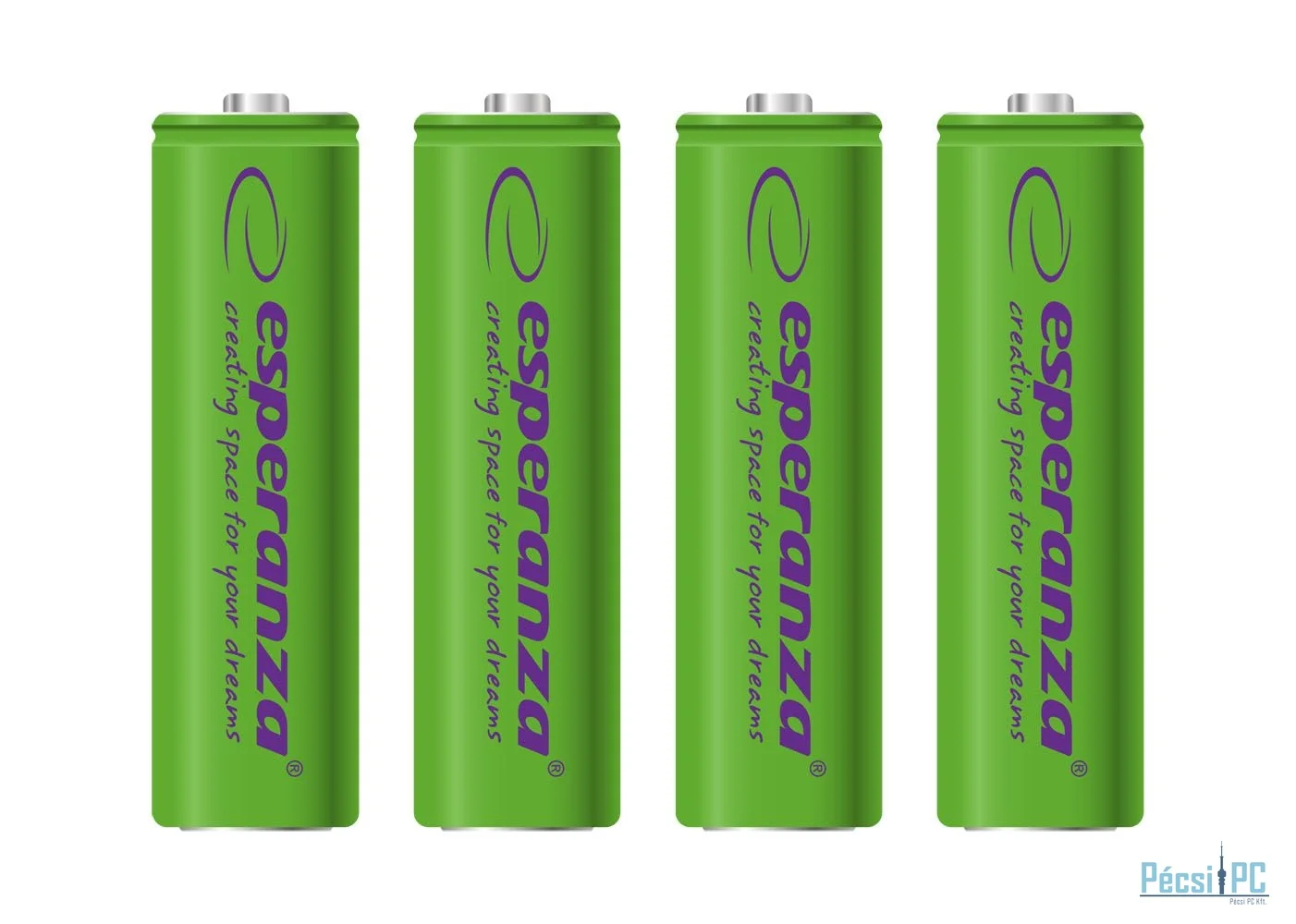 Esperanza 2000mAh AA Ni-MH akkumulátor 4db/csomag Green