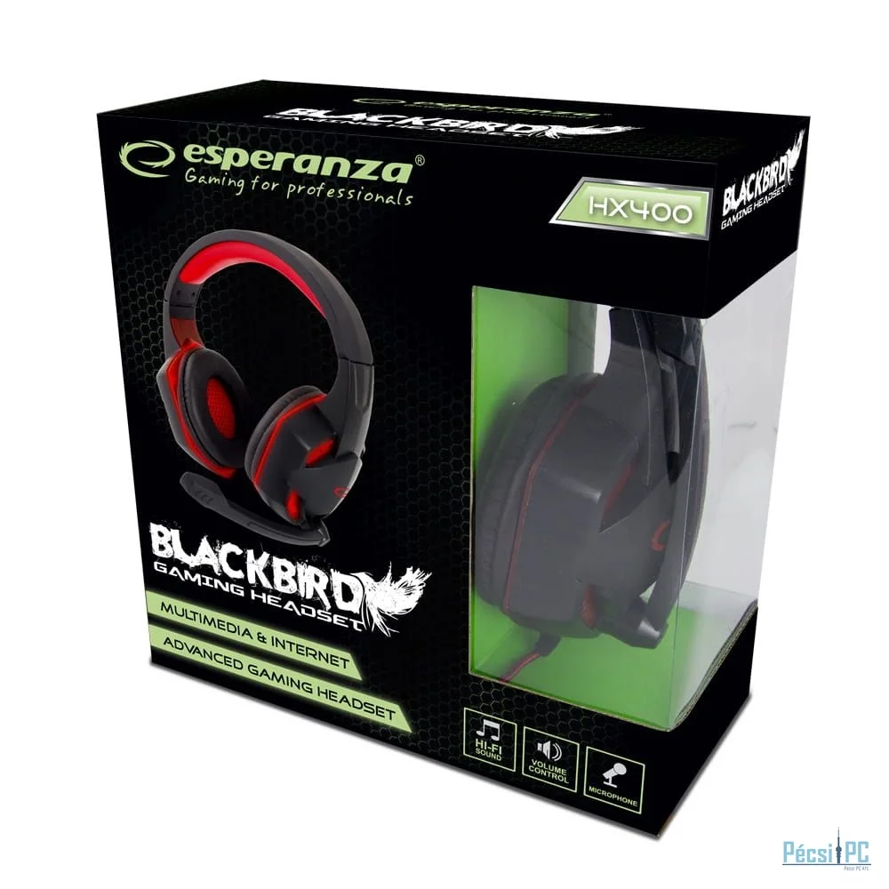 Esperanza EGH400 BlackBird Gaming Headset Black/Red