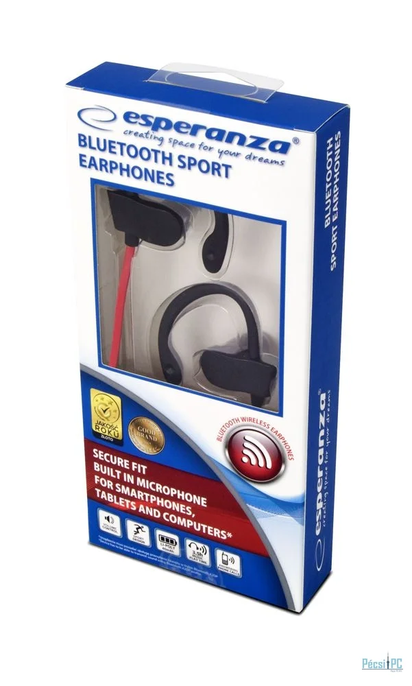 Esperanza EH188R Bluetooth Sport headset Red