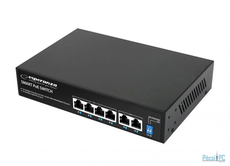 Esperanza ENS105 Spinner 4 PoE + 2 UPLINK PORT Ethernet Switch