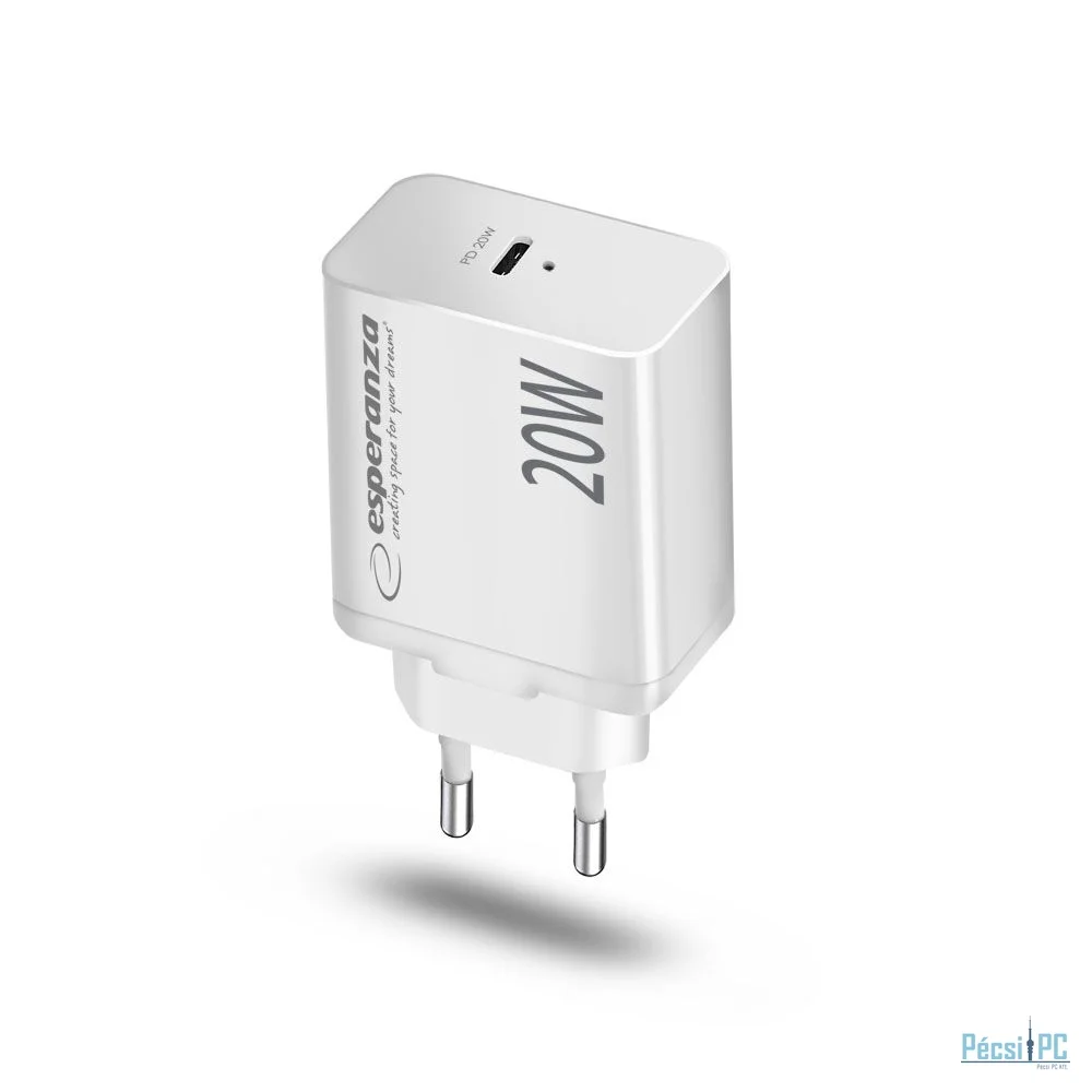 Esperanza EZC104K Quick Power Charger 20W USB-C PD White