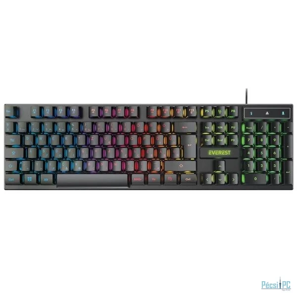 Everest KB-188 Borealis Rainbow RGB Keyboard Black HU