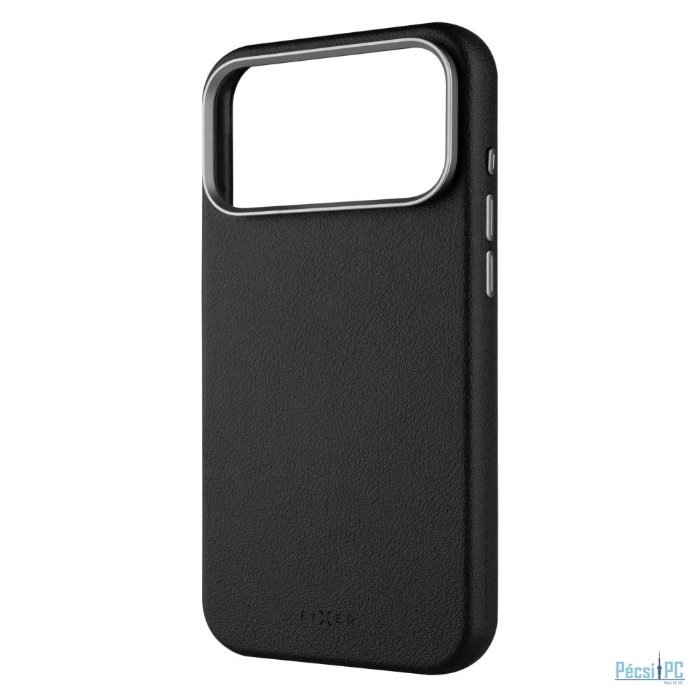 FIXED MagLeather bőrtok, MagSafe támogatással Apple iPhone 17 Pro Max-hoz, fekete