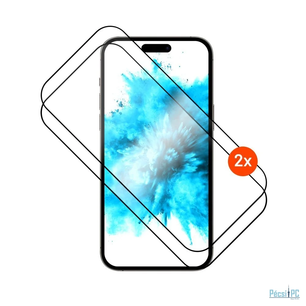 FIXED teljes képernyőt védő 2,5D edzett üveg Apple iPhone Air készülékhez, 2 darab, fekete