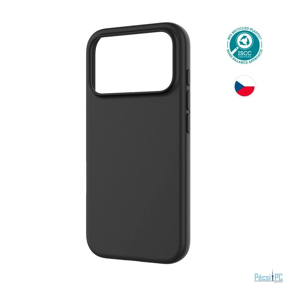 FIXED újrahasznosított anyagból készült TPU hátlap Apple iPhone 17 Pro készülékhez, fekete