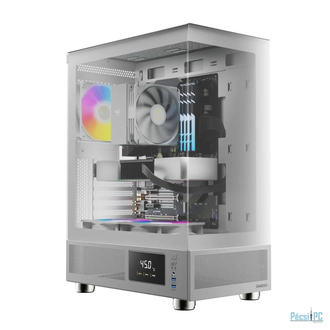 Gamdias Atlas E1 ARGB Tempered Glass White