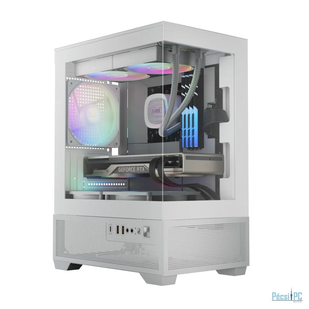 Gamdias Aura GC9M ELITE ARGB Tempered Glass White