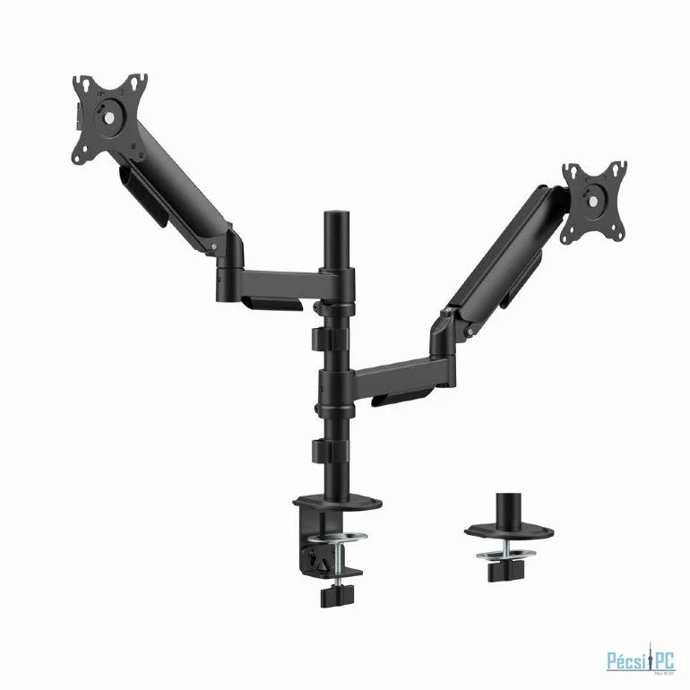 Gembird MA-DA2P-02 Adjustable desk 2-display mounting arm 17”-32” Black