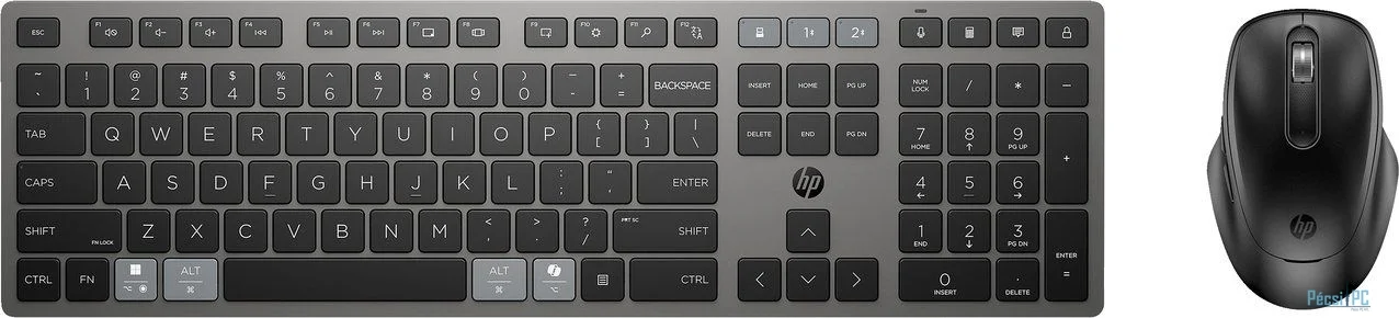 HP 720 Multi-Device Rechargeable Wireless Bluetooth Keyboard Combo HU Black
