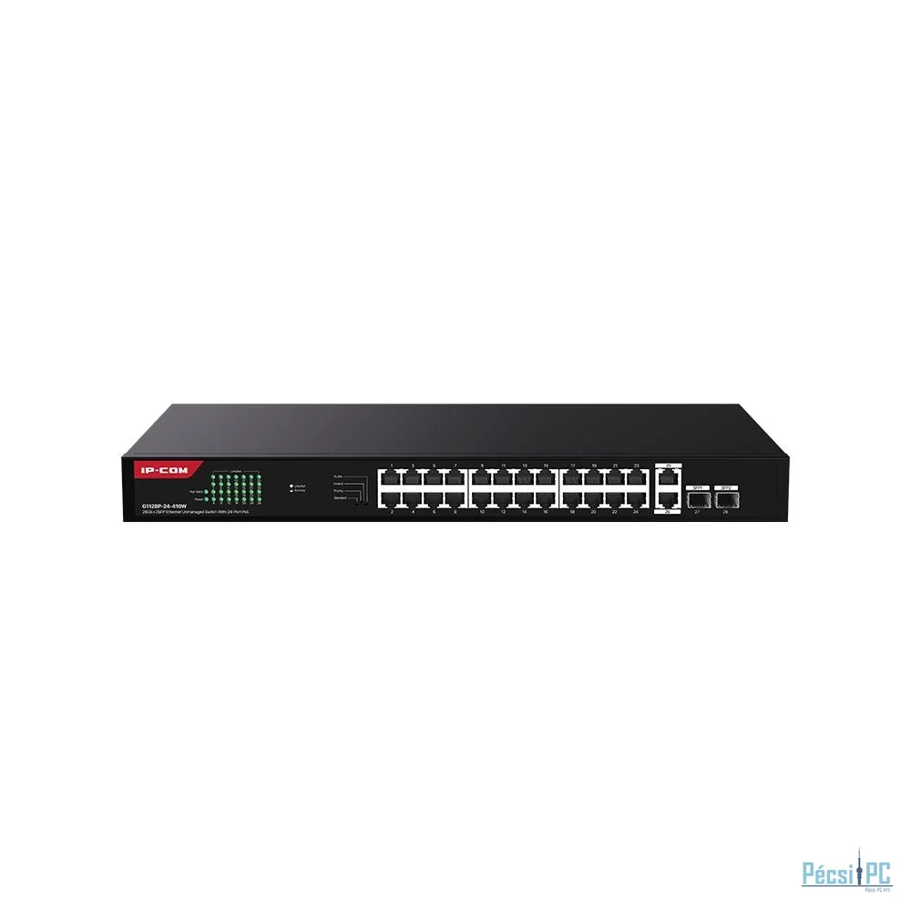 IP-COM G1128P-24-410W 26GE+2SFP Ethernet Unmanaged Switch With 24-Port PoE