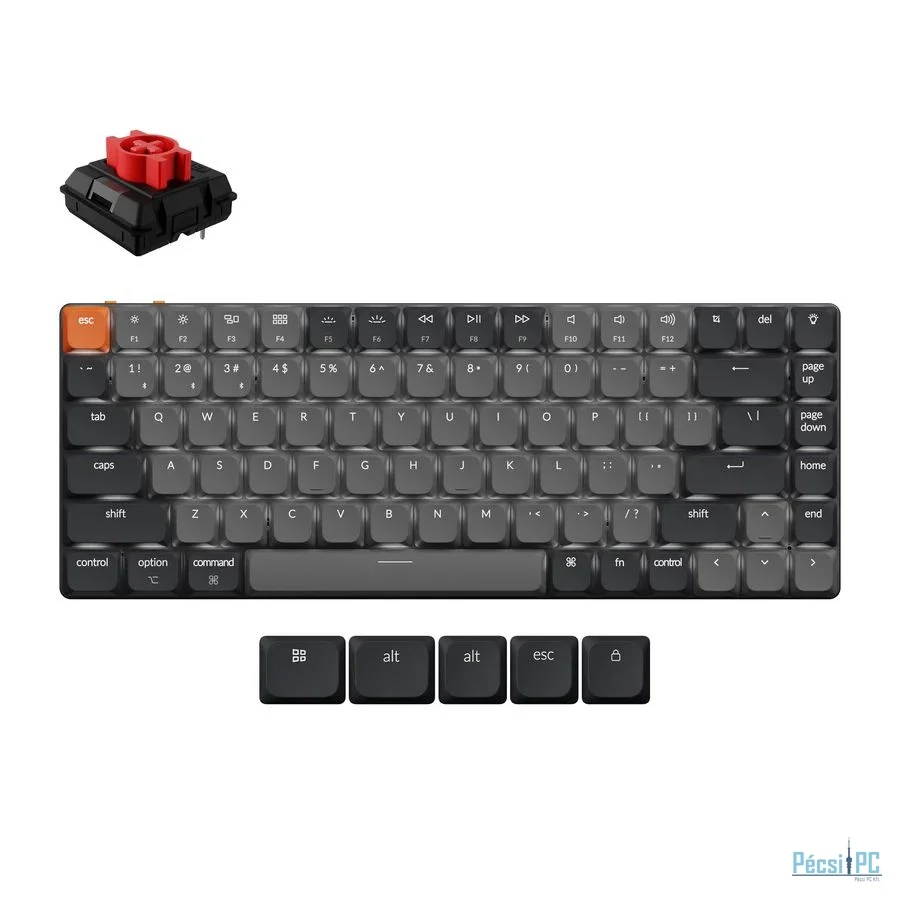 Keychron K3 QMK Wireless Mechanical Red Switch Keyboard Grey US
