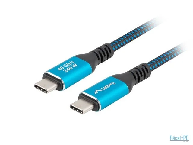 Lanberg USB-C 4.0 Cable 0,5m Black/Blue