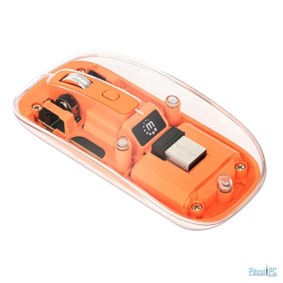 Manhattan Rechargeable Wireless USB Mouse Transparent/Orange
