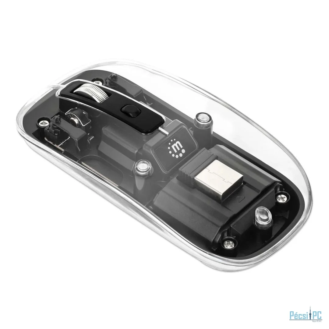 Manhattan Rechargeable Wireless USB Mouse Transparent/Black