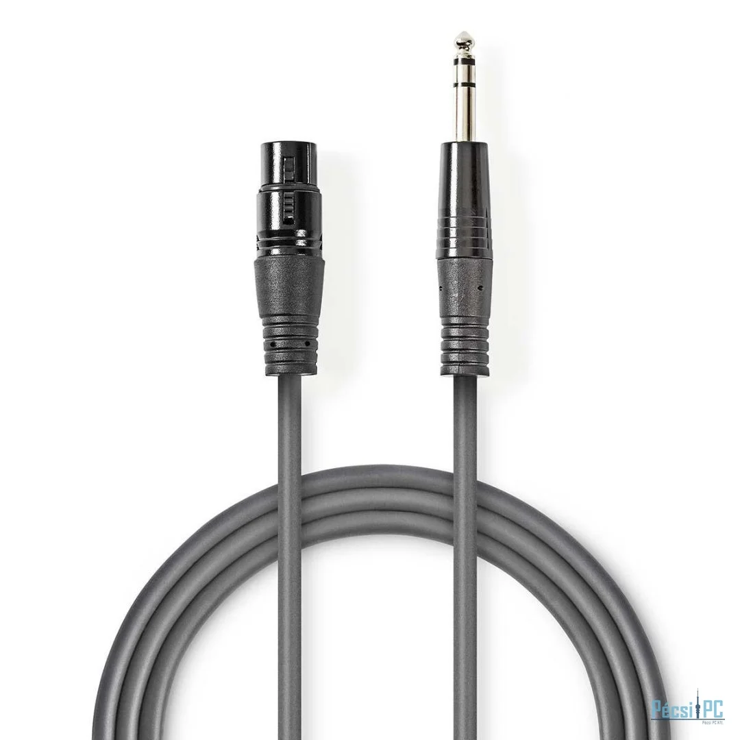 Nedis Balanced Audio Cable XLR 3-Pin Female - 6.35mm Male 1,5m Black