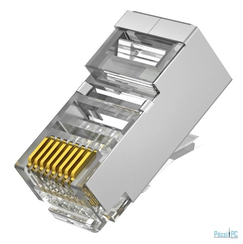 Nestron Árnyékolt RJ45 csatlakozó; Cat6; fali és patch kábelekhez; 100 db/csomag