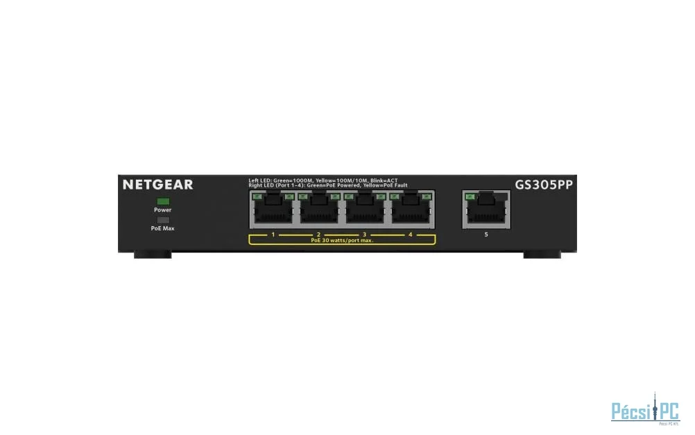 Netgear 5-Port Gigabit Ethernet SOHO Unmanaged PoE+ Switch