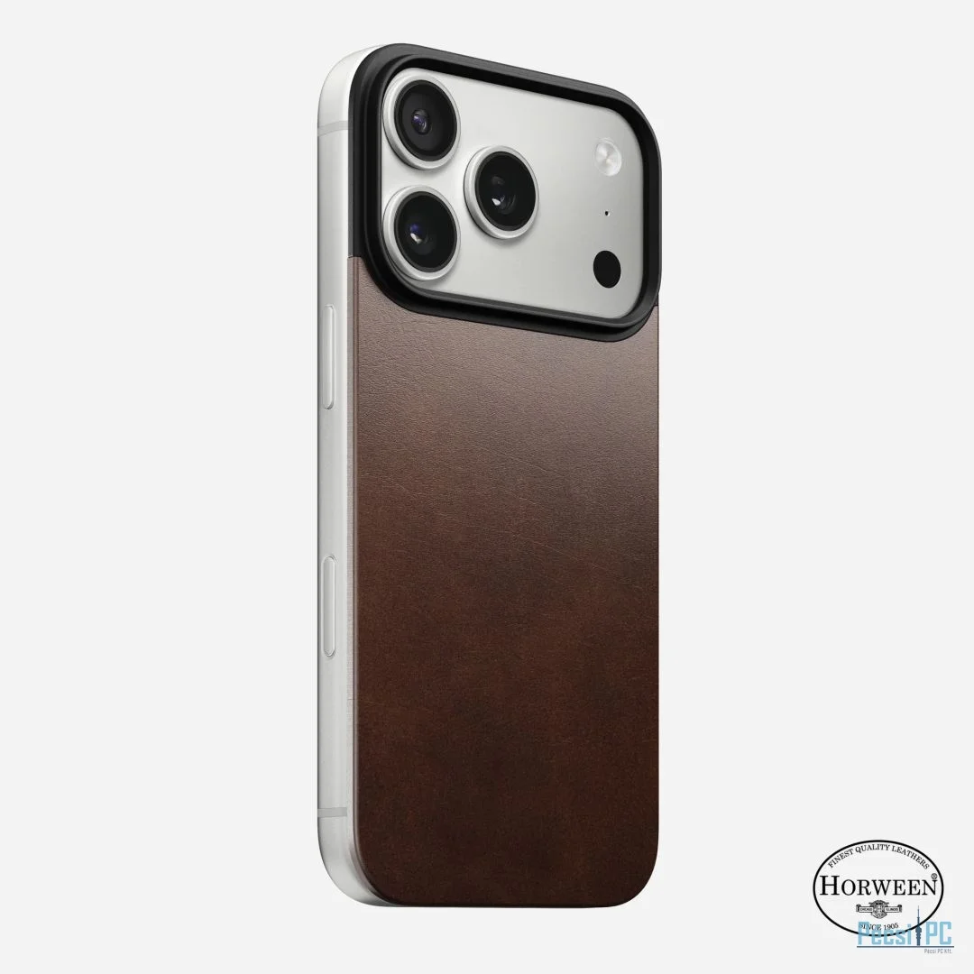Nomad Magnetic Magsafe Leather Back (Horween) for iPhone 17 Pro Rustic Brown