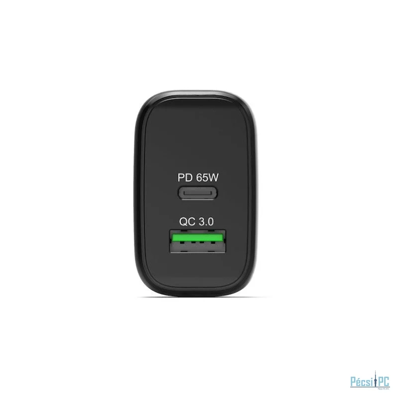 Port Designs GaN Charger for USB-C and USB-A 65 W Black