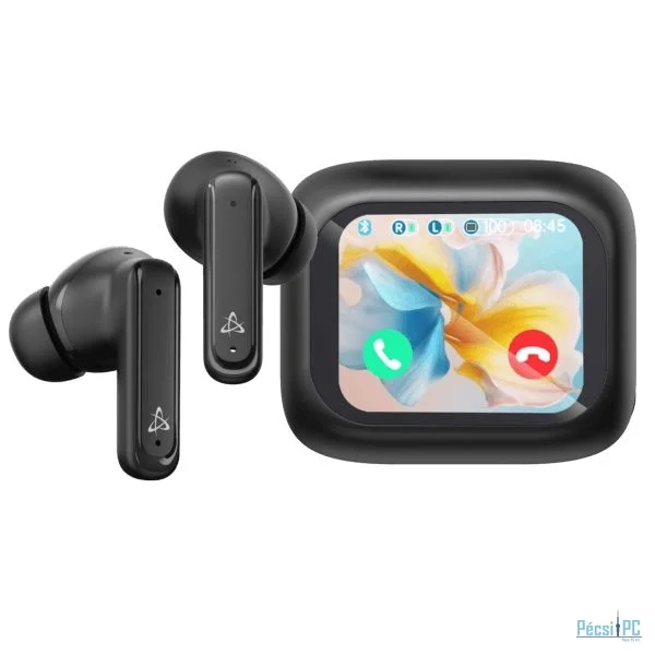 SBOX EB-TWS08 Bluetooth Earphones with ANC Touch Display Black