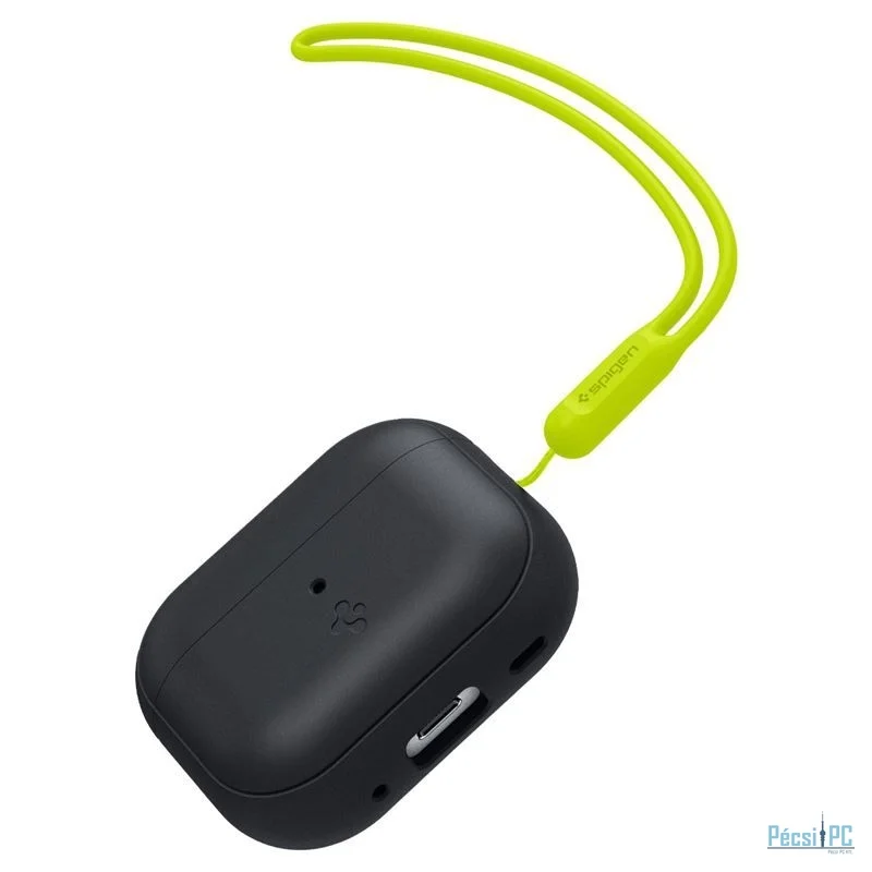 Spigen Case Silicone Fit Black + Strap Phantom Green - AirPods Pro (2nd Gen)
