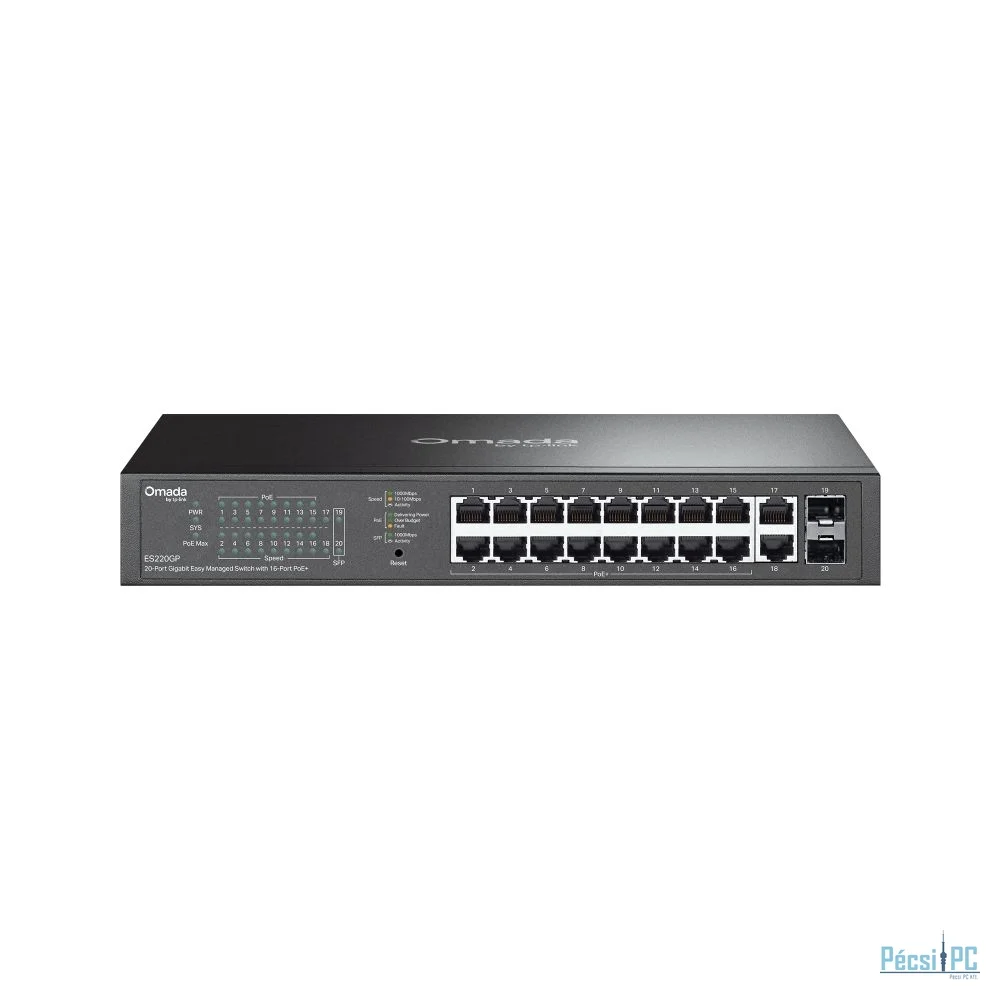 TP-Link ES220GP Omada 20-Port Gigabit Easy Managed Switch with 16-Port PoE+