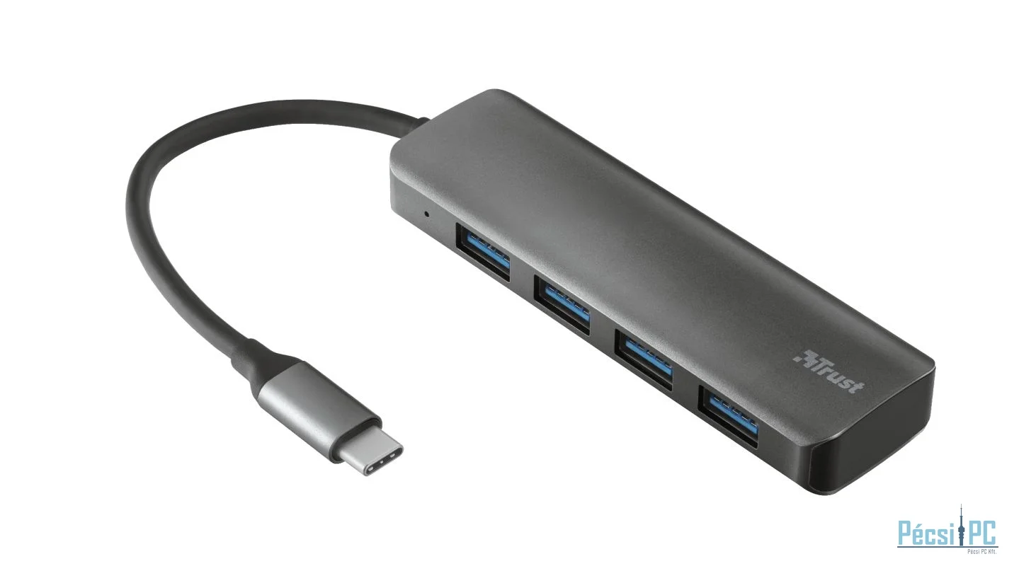 Trust Halyx Aluminium USB-C to 4-Port USB-A 3.2 Hub Black