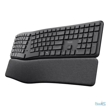 Trust Keyra Ergonomic multidevice Wireless Keyboard Black US