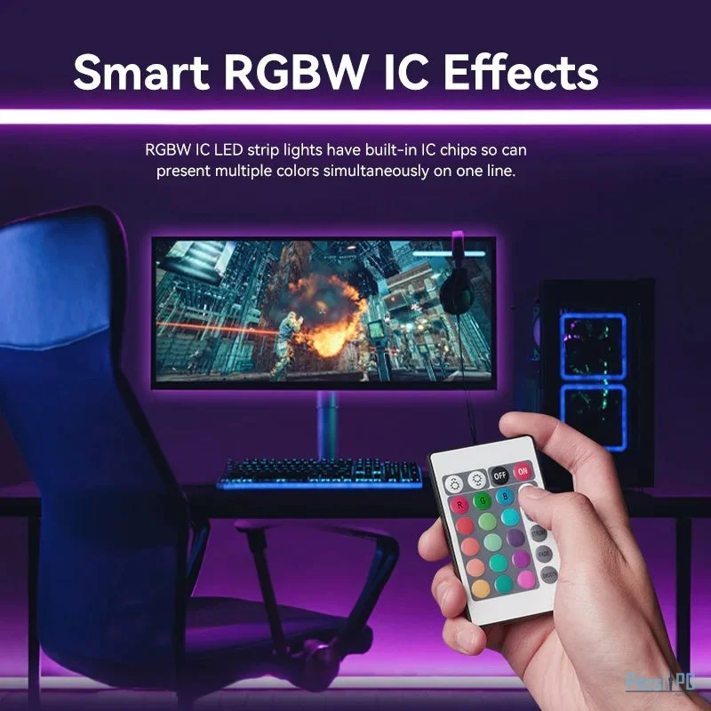 Vention RGB FPC LED Strip Lights with IR Remote and USB 5V Power Supply 2m