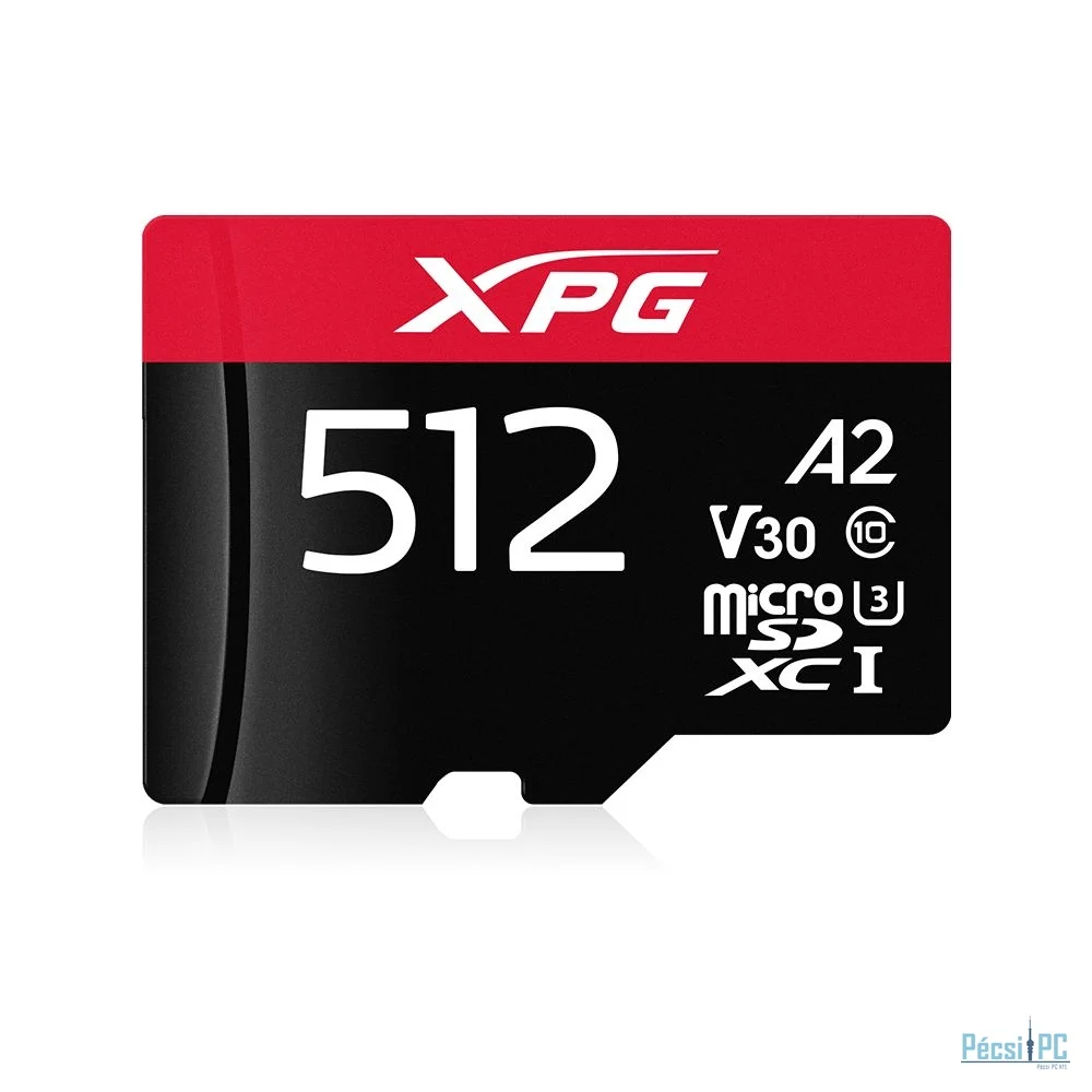 A-Data 512GB microSDXC  XPG Class 10 UHS-I V30 A2 adapter nélkül