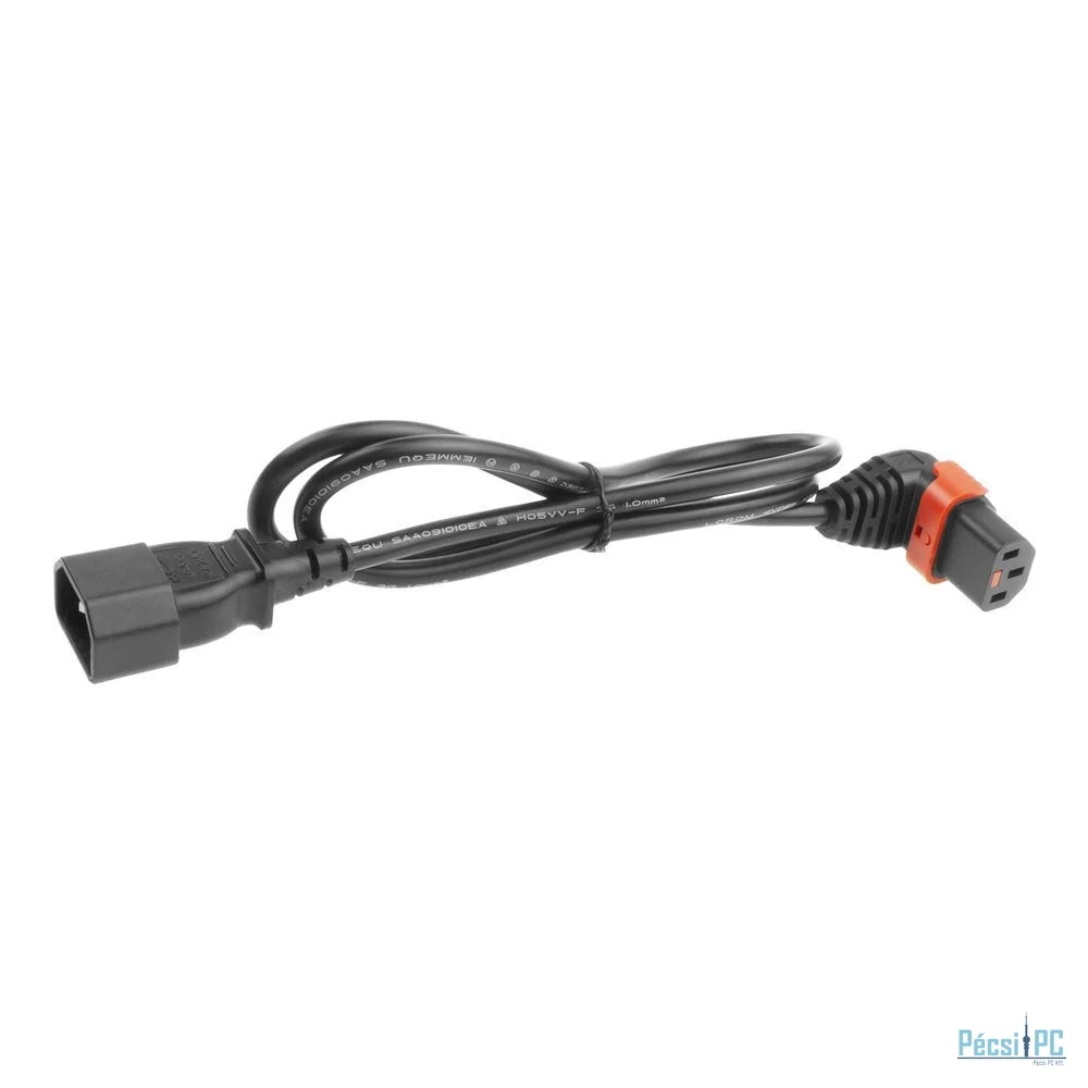 ACT Powercord C14 - C13 IEC Lock (down angled) 2m Black