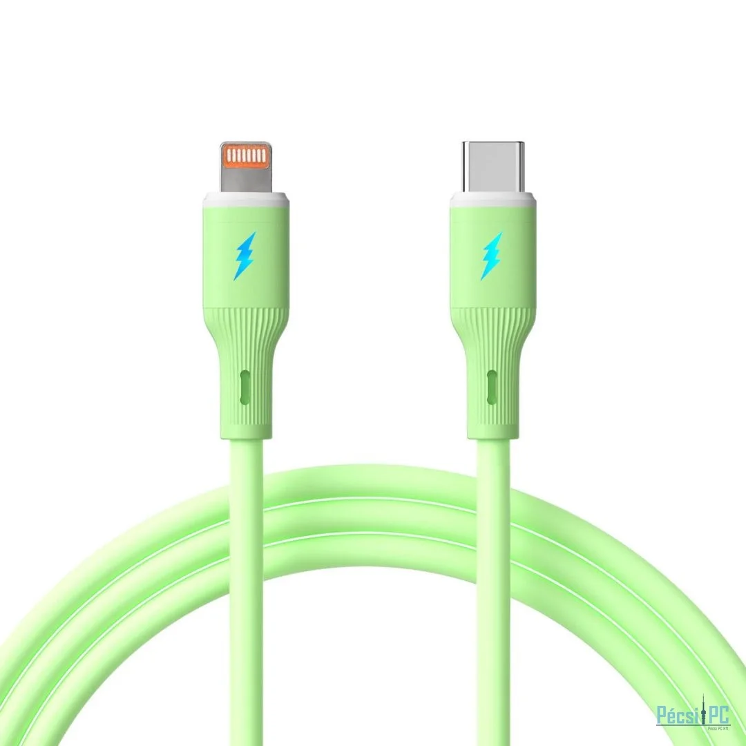 Akyga AK-USB-73 USB-C to Lightning 30W Cable 1m Green