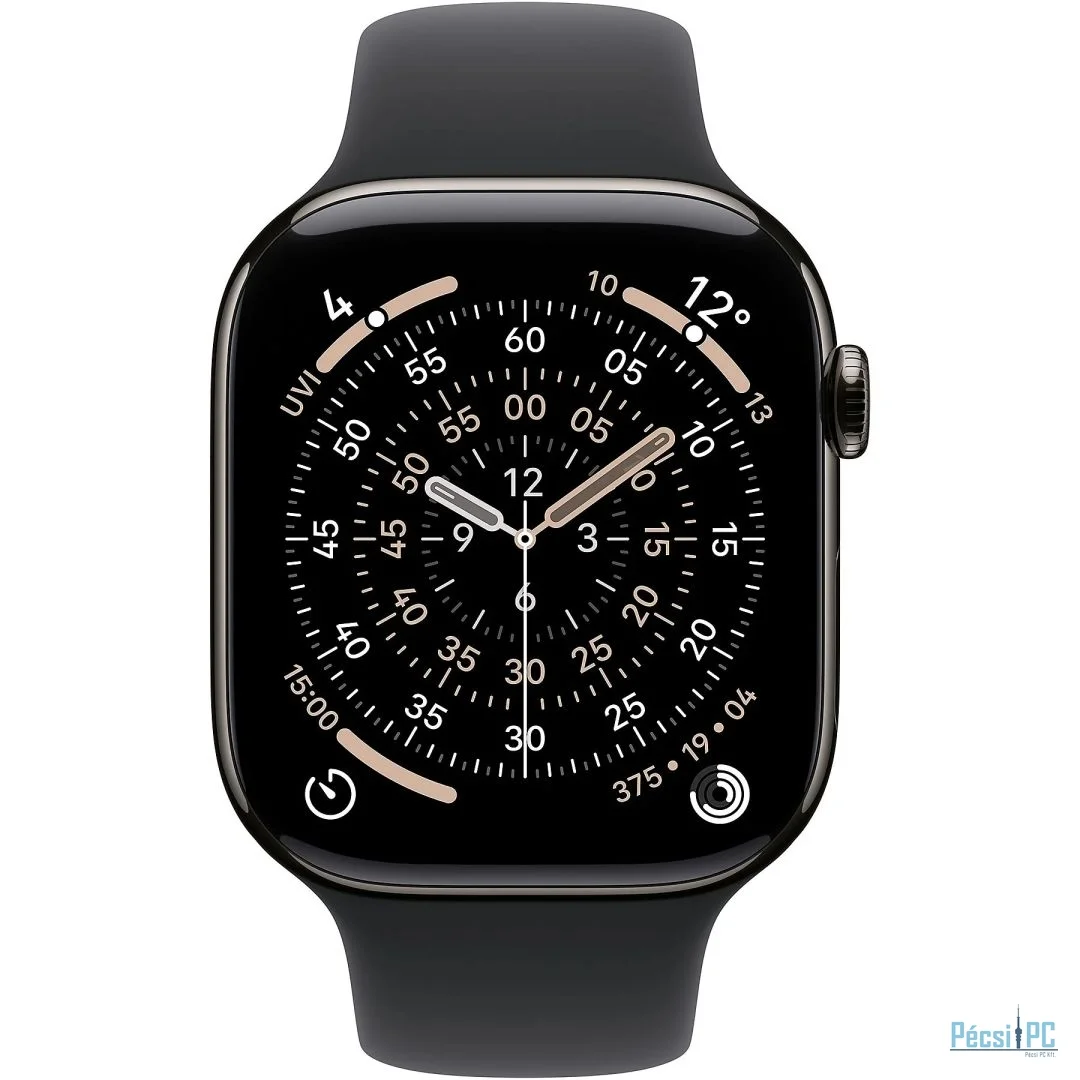 Apple Watch S11 Cellular 42mm Slate Titanium Case with Black Sport Band M/L