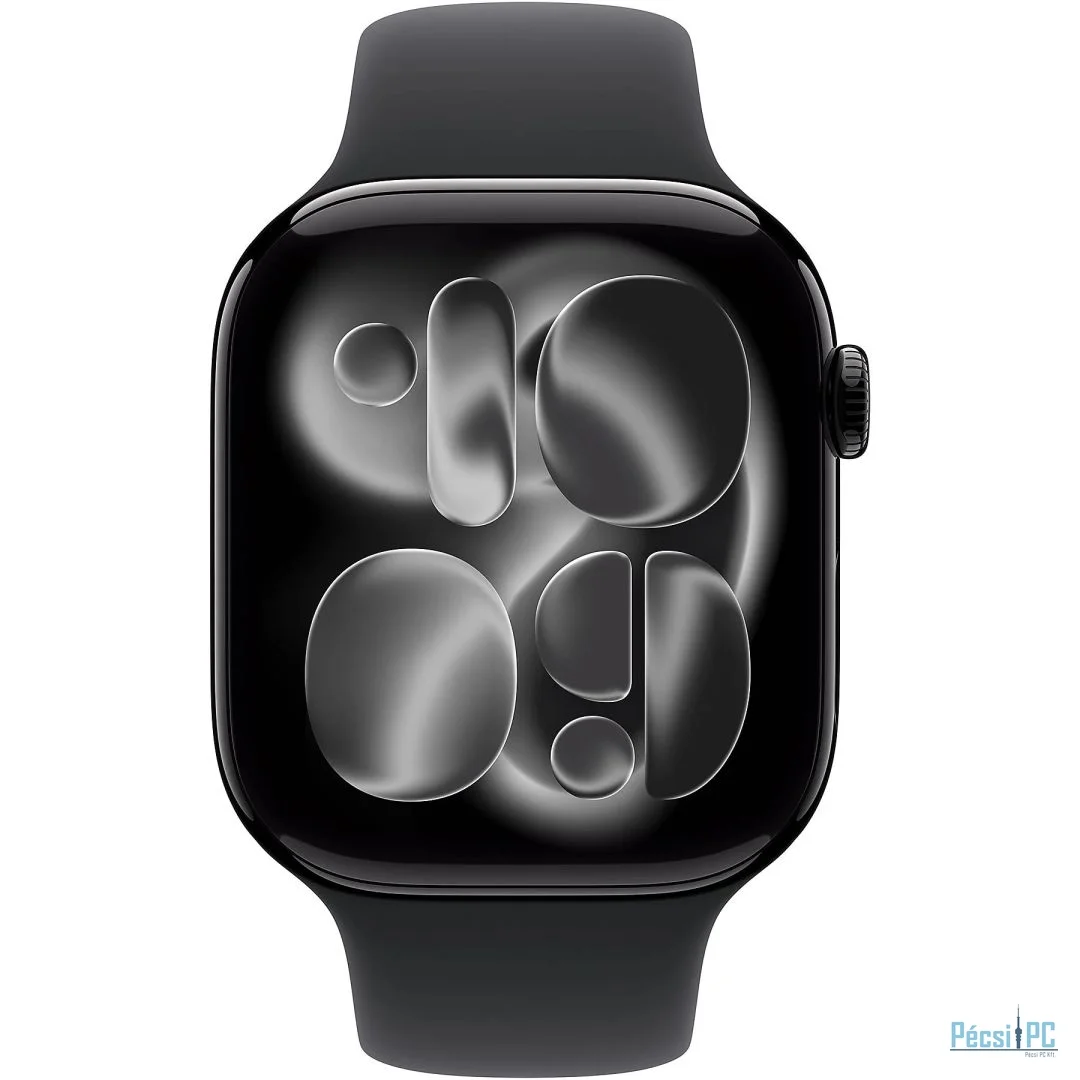 Apple Watch S11 GPS 46mm Jet Black Aluminium Case with Black Sport Band M/L