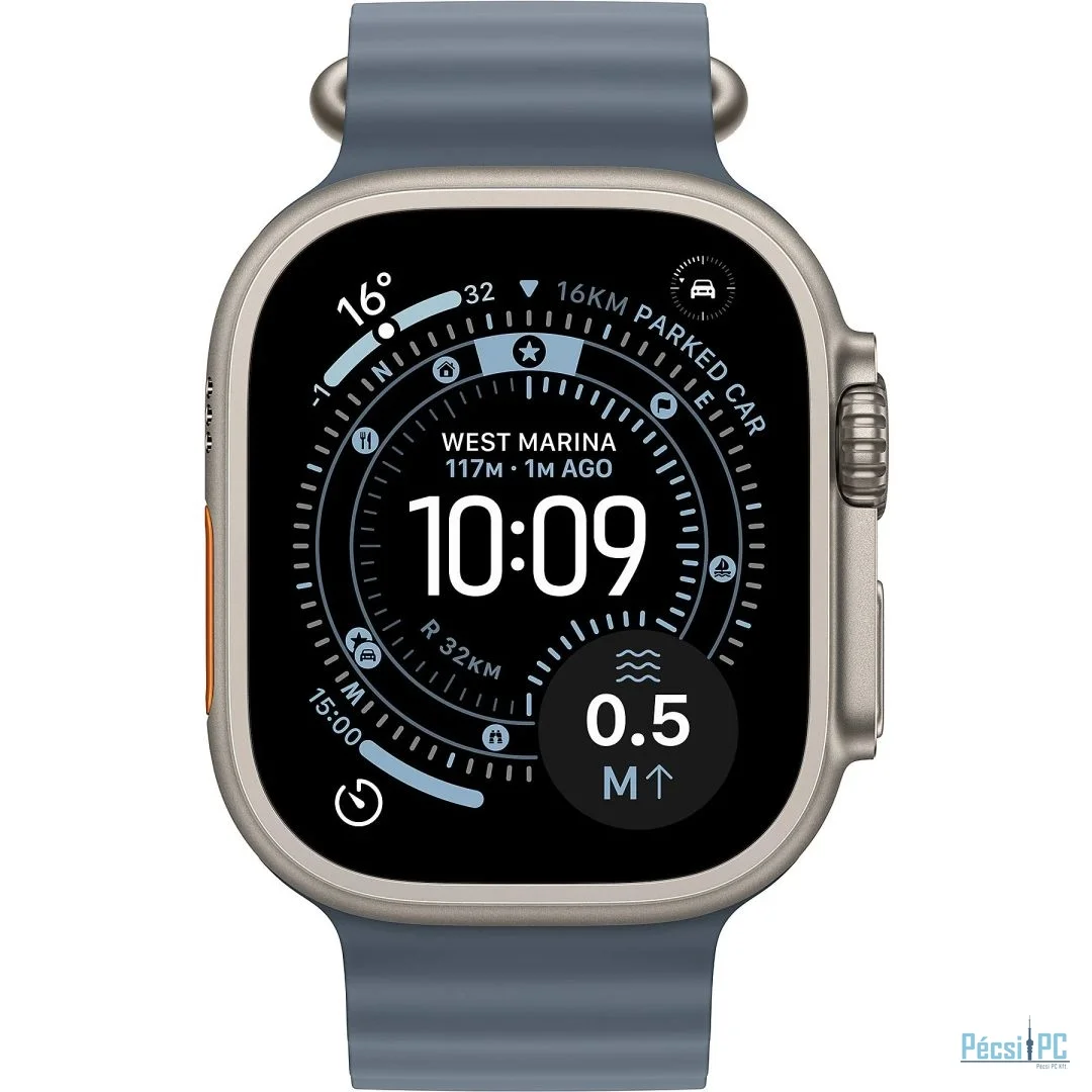 Apple Watch Ultra 3 Cellular 49mm Natural Titanium Case with Anchor Blue Ocean Band