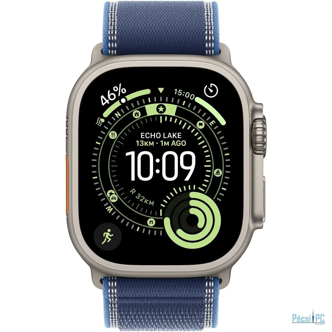 Apple Watch Ultra 3 Cellular 49mm Natural Titanium Case with Blue/Bright Blue Trail Loop M/L